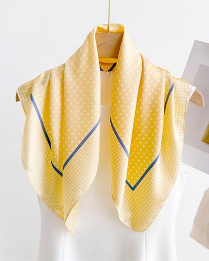 MINIDORA Satin Scarves for Women 27.5 × 27.5 inches Medium Square Elegant Silk Feeling Head Scarf