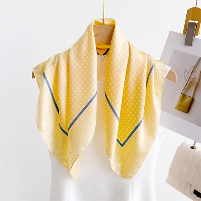 MINIDORA Satin Scarves for Women 27.5 × 27.5 inches Medium Square Elegant Silk Feeling Head Scarf