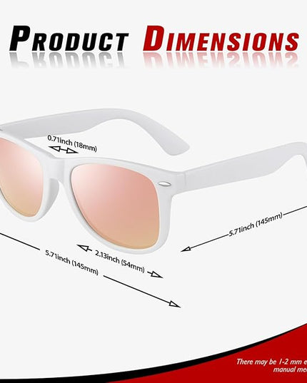 Sunier Polarized Sunglasses for Men and Women, Retro Square Matte Finish UV400 Protection Shades for Driving, Fishing