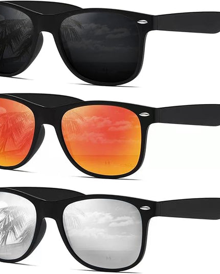 DEMIKOS Sunglasses Men Polarized Sunglasses for Mens Womens Retro Mirror Lens for Driving Fishing UV Protection