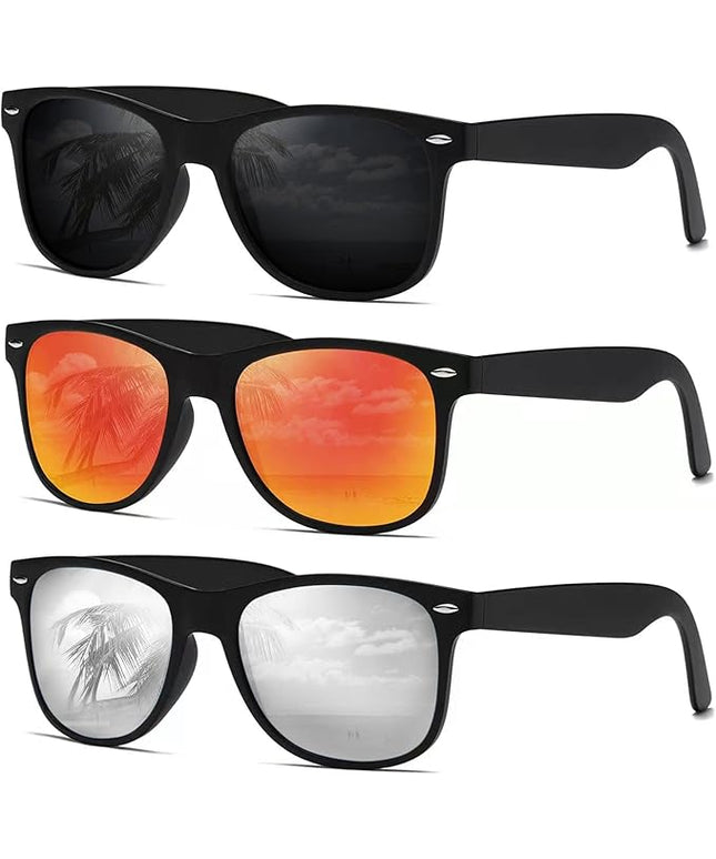 DEMIKOS Sunglasses Men Polarized Sunglasses for Mens Womens Retro Mirror Lens for Driving Fishing UV Protection