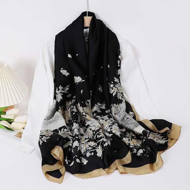 Fashion Scarves Scarf 100% Silk Feeling Scarf Silk Like Scarves Long Lightweight Sunscreen Shawls for Women