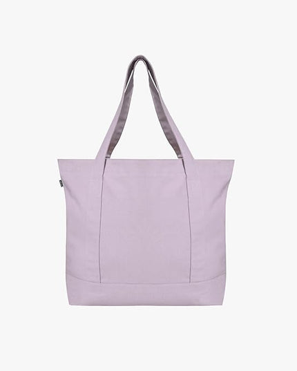 Eco Right Canvas Tote Bag for Women with Zip & Inner Pocket, 100% Organic Cotton Tote Bags for Men, Shopping, Beach