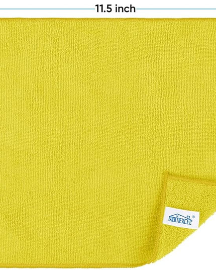 HOMEXCEL Yellow Microfiber Cleaning Cloth, 12 Pack Premium Microfiber Towels for Cars, Lint Free, Highly Absorbent, Reusable Cleaning Rags for Car, Household, Kitchen, Window, 11.5"X11.5"