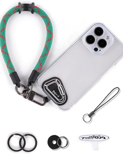 project-cb Hand Wrist Phone Strap,Phone Lanyard Patch ×2,Cell Phone Case Holder,Wristlet Strap for Key,AirPods,Camera (Holiday Green, 15.7inch)
