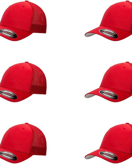 Flexfit 6511 Fitted Mid-Profile Stretchable Mesh Panels Trucker Cap | Bulk Pack Available