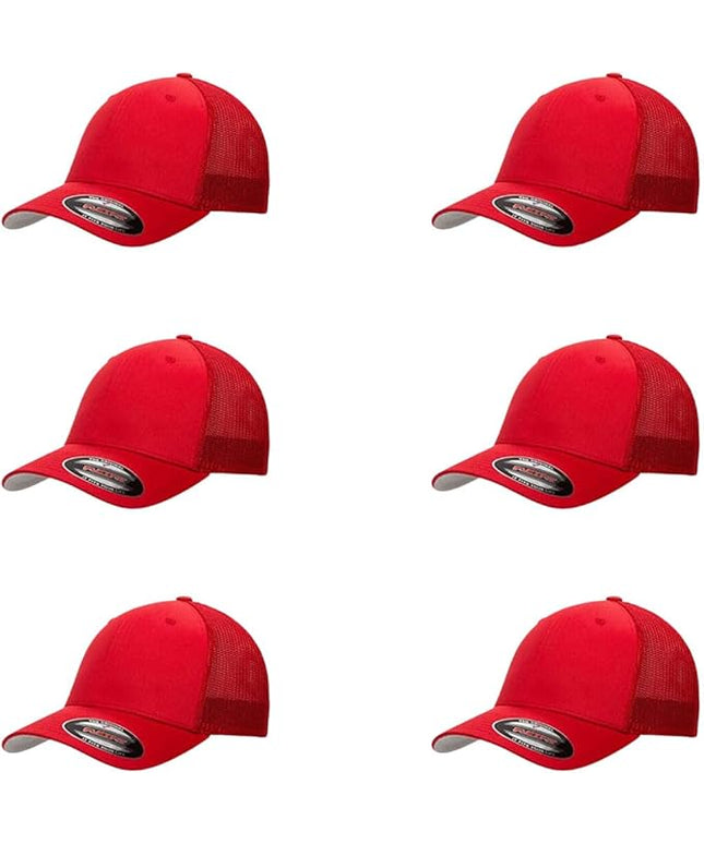 Flexfit 6511 Fitted Mid-Profile Stretchable Mesh Panels Trucker Cap | Bulk Pack Available
