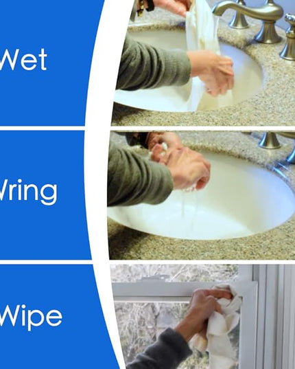 Microfiber Magic 4 Pack Glass & Mirror Cleaning Cloths - Streak Free, Lint Free, Perfect for Cars & Windows