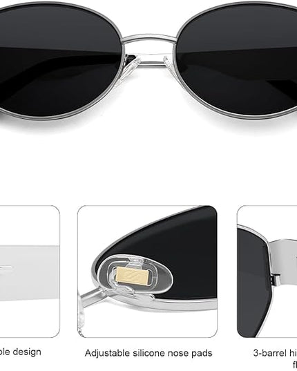 SOJOS Retro Oval Sunglasses for Women Trendy Classic Shades UV400 Protection SJ1256