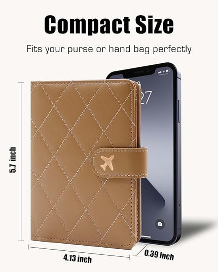Melsbrinna Premium Leather Passport Holder Covers Case, Waterproof Rfid Blocking Travel Wallet Passport Holder with Pen Holder, Cute Passport Book for Women/Men