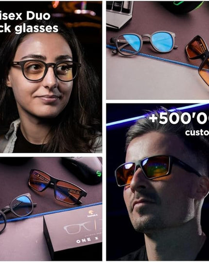 Horus X • Blue Light Glasses Men Women | Blue Light Blocking Glasses for Screen Anti-Fatigue Eye Migraine | Gaming Glasses V3