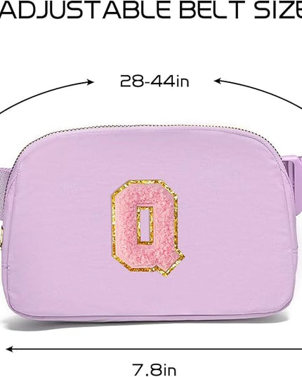 Gitus Initial Belt Bag Fanny Pack Crossbody Bag for Girls Birthday Gifts Age 8-10 Teen Girl Gifts Trend Stuff Personalized Letter Gifts for Daughter Sister (Lavender-Q)