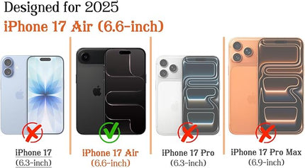 Magnetic for iPhone 17 Air Case Cute Stripes Phone Case, Shockproof Slim TPU and Hard PC Protective Phone Cover Compatible with MagSafe Designed for Women Girls, Lake Blue