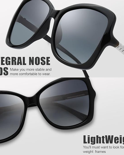 The Fresh Women's Oversized Square Jackie O Cat Eye Hybrid Butterfly Fashion Sunglasses - Exquisite Packaging