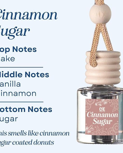 CANDECraftCo Car Air Hanging Fragrance Oil, Car Auto Freshener for Essential Oils, Scents Fragrance Aromatherapy Automobile Diffuser, Long Lasting (Cinnamon Sugar)