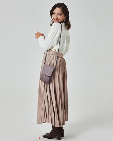 BOSTANTEN Vegan Leather Small Crossbody Bags for Women Designer Cell Phone Bag Wallet Purses Adjustable Strap