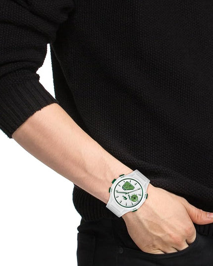 Lacoste LC33 Men's Analog-Digital Watch – TR90 Case, World Clock, Stopwatch, Alarm, Backlight, Textured Silicone Strap, Premium Fashion Timepiece - Gift for Him - 45mm