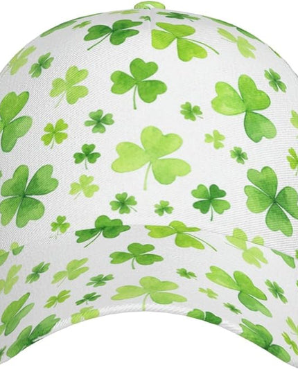 St. Patrick's Day Lucky Shamrock Hat Adjustable Irish Green Clover Baseball Cap Trucker Hat for Men Women