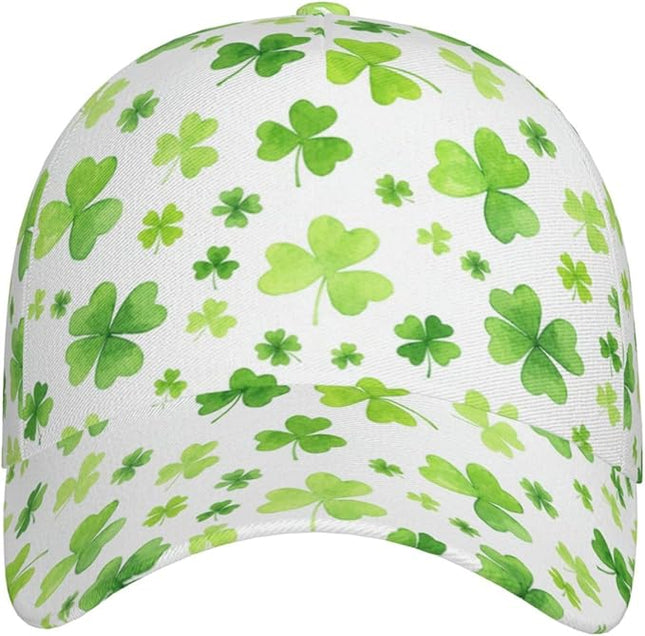 St. Patrick's Day Lucky Shamrock Hat Adjustable Irish Green Clover Baseball Cap Trucker Hat for Men Women