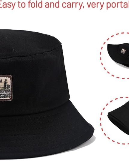 Cotton Bucket Hat for Women Men Summer Travel Sun Beach Bucket Cap, Unisex Outdoor Fisherman Hat