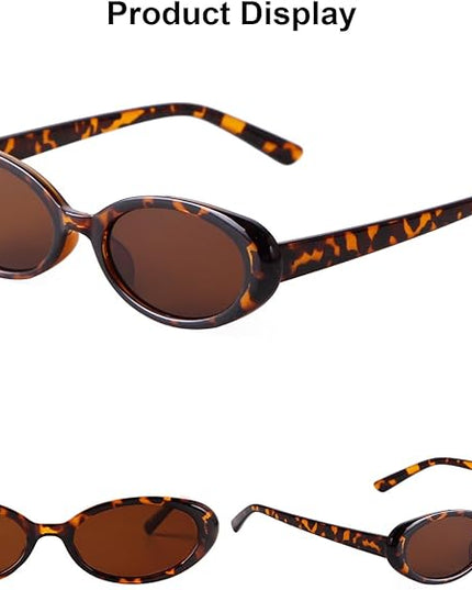90s Sunglasses for Women Men Retro Small Oval Sunglasses