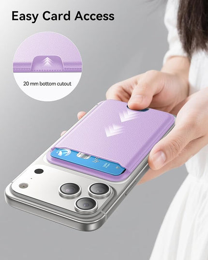 TWZKG for MagSafe Wallet, 3 Card Holder, Slim Magnetic Phone Wallet for iPhone 17/16/15/14/13/12 Pro Max Plus Air Series,RFID Blocking Vegan Leather,Purple