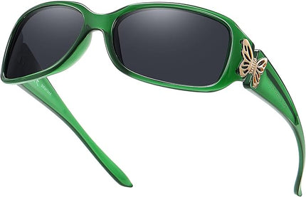 HAOLOTA Women's Polarized Sunglasses - Fashionable Wraparound Butterfly Design with UV400 Protection