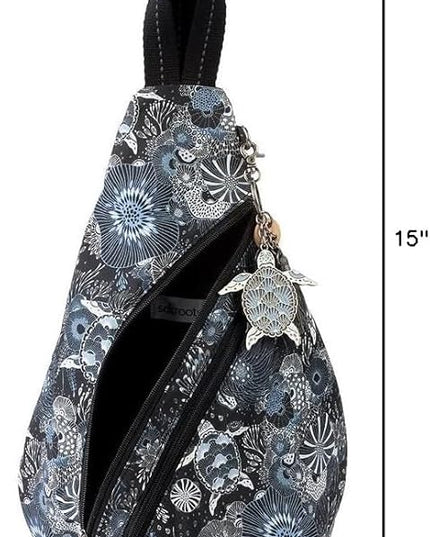 Sakroots On The Go Sling Bag for Women in Eco-Twill, Large Convertible Crossbody Backpack With Main Zipper Closer, Made From Recycled Materials - Midnight Seascape