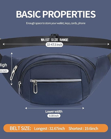 DAITET Crossbody Fanny Pack for Men&Women,Large Waist Bag & Hip Bum Bag with Adjustable Strap for Outdoors Workout Traveling Casual Running Hiking Cycling