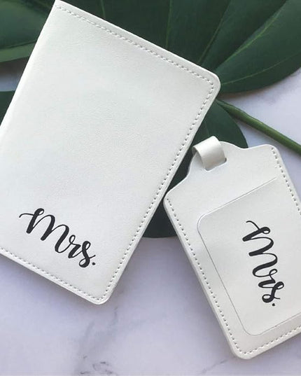 Mr and mrs Honeymoon Passport Wallets Travel Holder Set,Travel passport covers and luggage tags gift set for Wedding Bridal Shower Gift