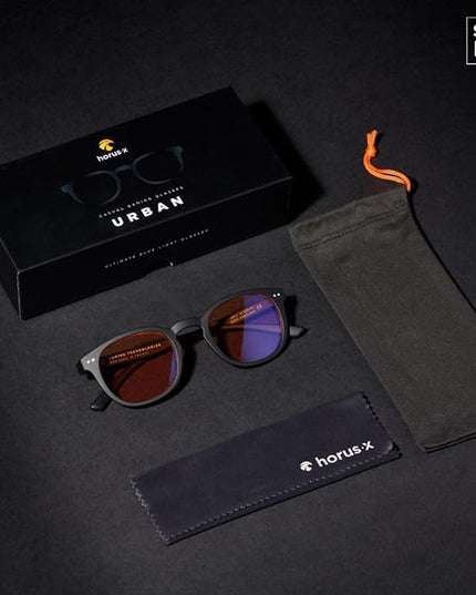Horus X • Blue Light Glasses Men Women | Blue Light Blocking Glasses for Screen Anti-Fatigue & Eye Migraine | Urban V3
