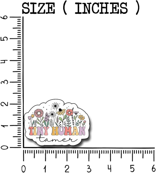 (3Pcs) Tiny Human Tamer Sticker, Teacher Decorate Books Laptop Phone, Water Bottles Kindles Stickers, Tumbler Sticker Waterproof Vinyl Decorate Sticker 3" Inch
