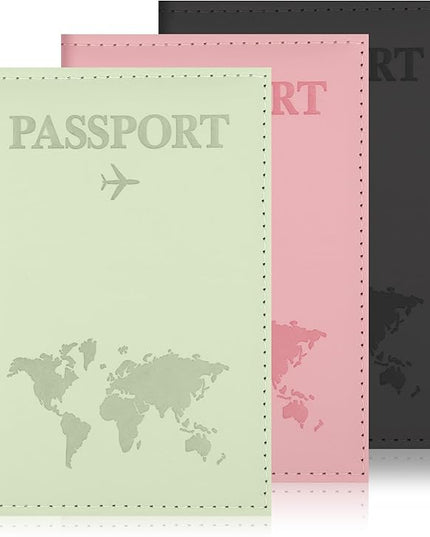 3 Pcs Passport Holder Passports Wallet Cover for Travel Passport Cover Passports Protector Essentials for Women and Men Travel Must Haves Accessories