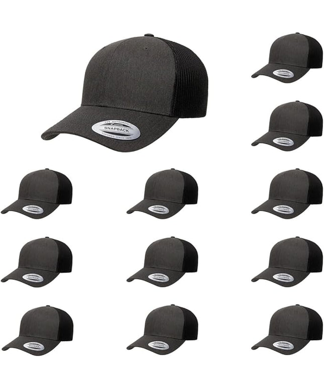 Yupoong Classic Premium Mesh 6 Panel Retro Trucker Cap | Mid Profile Snapback | OSFA | Bulk Pack Available