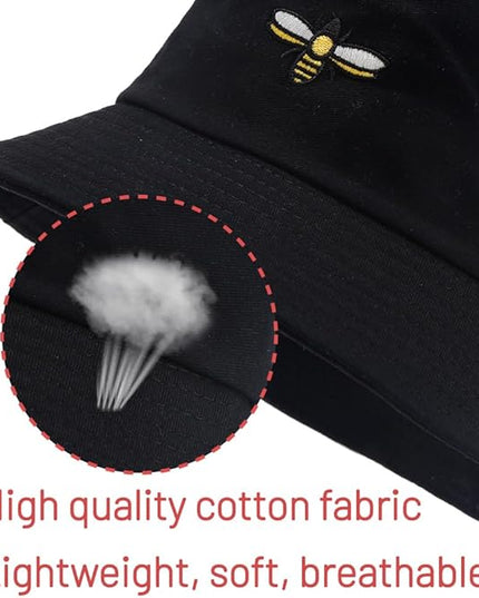Cotton Bucket Hat for Women Men Summer Travel Sun Beach Bucket Cap, Unisex Outdoor Fisherman Hat