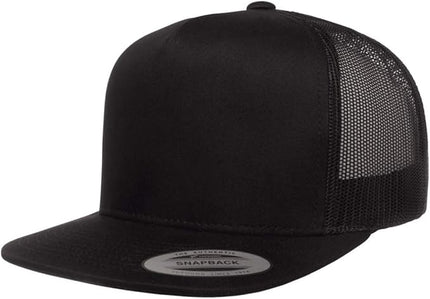 Yupoong 5-Panel YP Classic Trucker Cap | High Profile Flat Visor Snapback | OSFM | Bulk Packs Available