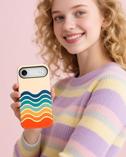 Magnetic for iPhone 17 Air Case Cute Frog Stripes Phone Case, Summer Shockproof Slim TPU and Hard PC Protective Phone Cover Compatible with MagSafe Designed for Women Girls