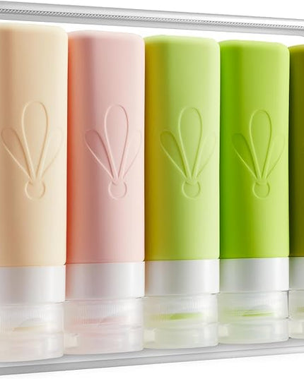 INSFIT Travel Bottles for Toiletries, TSA Approved 3oz Travel Size Toiletries, BPA Free Leak Proof Squeezable Silicone Tubes Travel Essentials for Shampoo Conditioner Lotion Soap