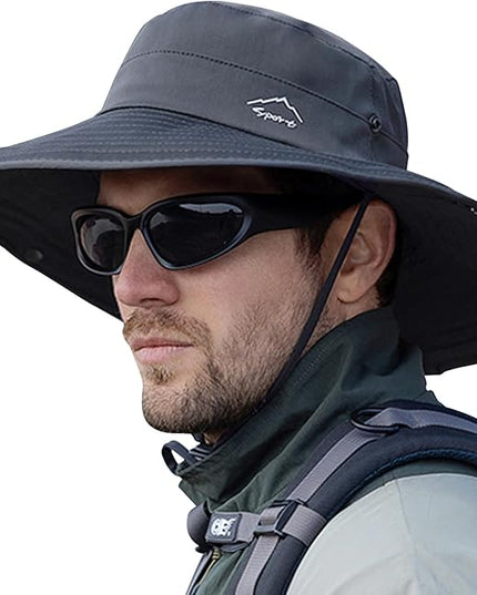 Cooling Sun Hat for Men Women,Wide Brim Bucket Hat Foldable Boonie Hat for Fishing Hiking Garden Safari Beach