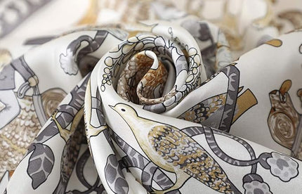 ANDANTINO 100% Real Mulberry Silk Scarf -21'' x 21''- Lightweight Neckerchief –Women Men Small Square Digital Printed Scarves