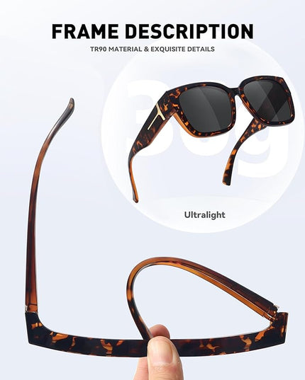 MEETSUN Oversized Fit Over Glasses Sunglasses for Women Men Large Trendy Polarized Sunglasses for Driving UV Protection