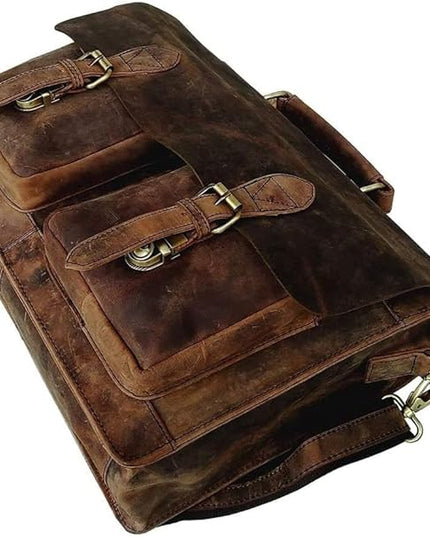 cuero Retro Brown Laptop Messenger Bag Office Briefcase Crossbody Travel Bag For Men And Women Bag Office Laptop Bag