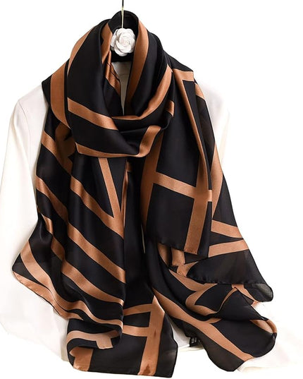 Fashion Scarves Scarf 100% Silk Feeling Scarf Silk Like Scarves Long Lightweight Sunscreen Shawls for Women