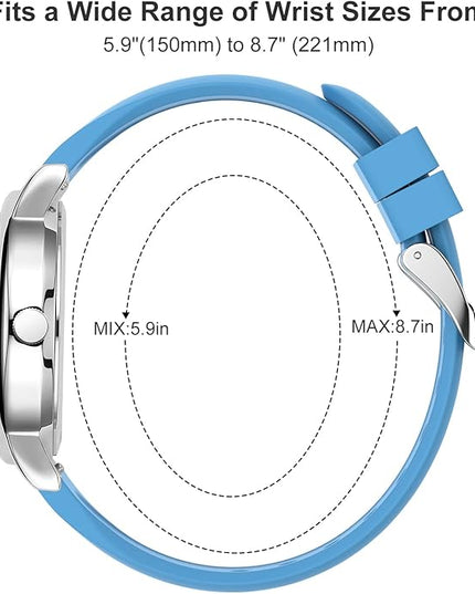 GOLDEN HOUR Waterproof Nurse Watch for Medical Professionals, Students Women Men - Military Time Luminouse Easy Read Dial, 24 Hour with Second Hand, Colorful Silicone Band