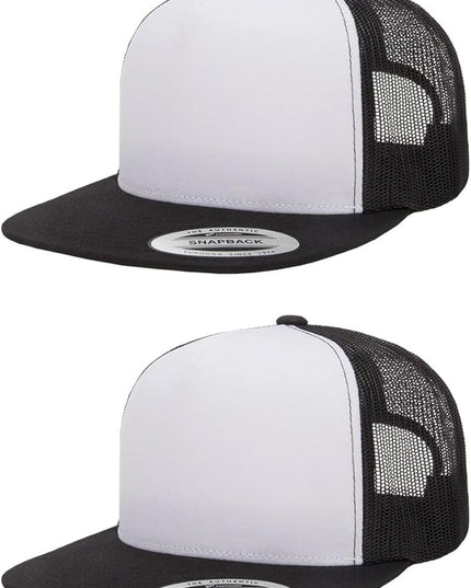 Yupoong 5-Panel YP Classic Trucker Cap | High Profile Flat Visor Snapback | OSFM | Bulk Packs Available