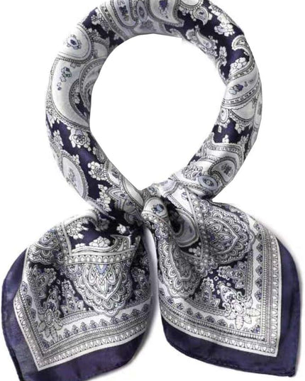 ANDANTINO 100% Real Mulberry Silk Scarf -21'' x 21''- Lightweight Neckerchief –Women Men Small Square Digital Printed Scarves