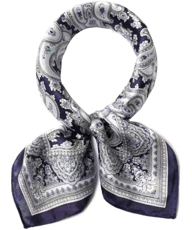 ANDANTINO 100% Real Mulberry Silk Scarf -21'' x 21''- Lightweight Neckerchief –Women Men Small Square Digital Printed Scarves