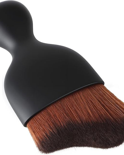 Car Detailing Brush, Soft Bristle Cleaning Brush, Scratch-Free Auto Duster Tool for Dashboard, Air Vents, Leather & Interior Cleaning (Black&Dark Brown)