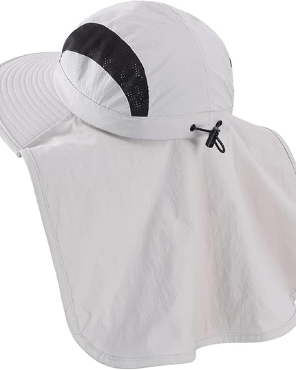 Home Prefer UPF 50+ Sun Hats for Men Women Wide Brim Fishing Hat with Neck Flap UV Protection Sunblock Safari Bucket Hat
