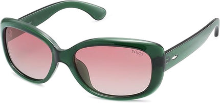 SOJOS Vintage Square Sunglasses for Women Polarized UV Protection Havana Frame SJ2111